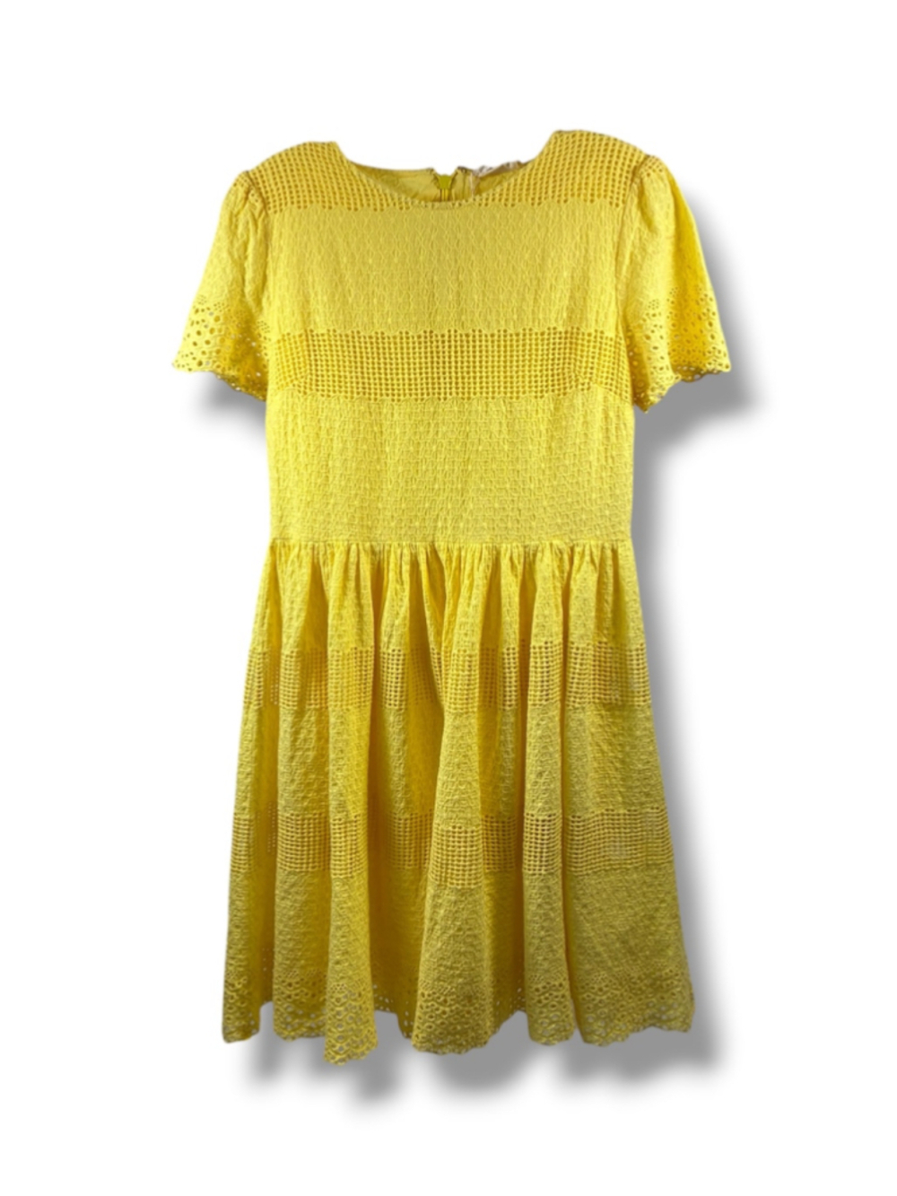 Rachel Parcell NWOT Short Sleeve Eyelet Midi Dress in Yellow Size XL